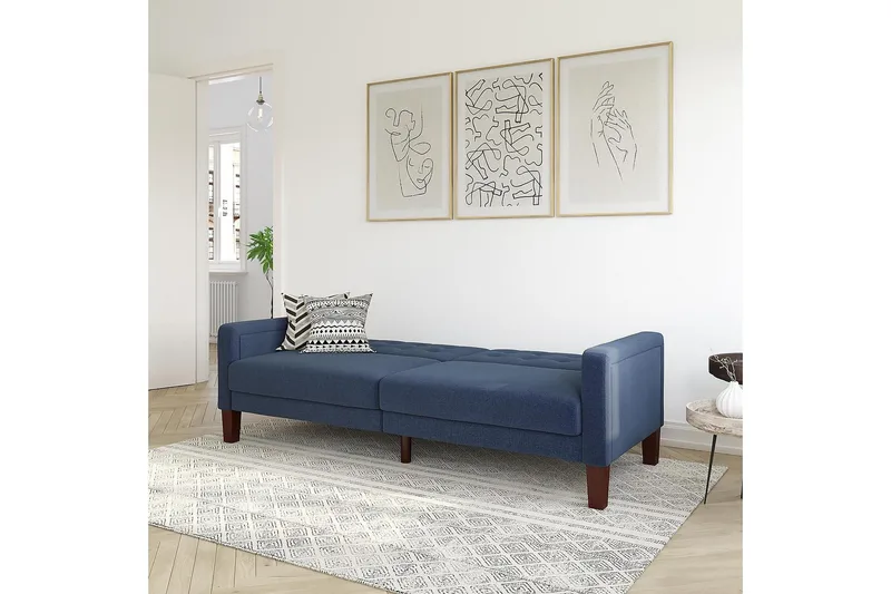 Porter 2-sits Bäddsoffa Linneblå - Dorel Home - Möbler - Soffa - Bäddsoffa - 2 sits bäddsoffa