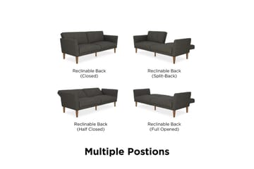 Regal 2-sits Bäddsoffa Mörkgrå - Novogratz - Möbler - Soffa - Bäddsoffa - 2 sits bäddsoffa