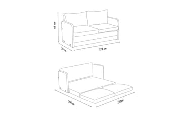 2-sits bäddsoffa Rubby (128 x 70 x 66 cm) Beige - Beige - Möbler - Soffa - Bäddsoffa - 2 sits bäddsoffa