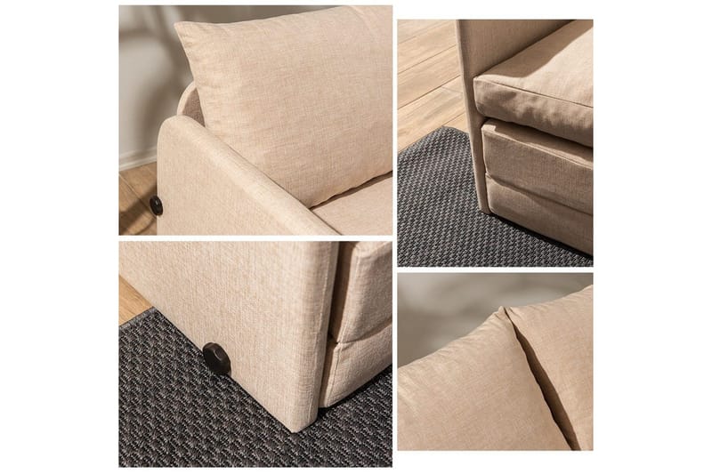 2-sits bäddsoffa Rubby (128 x 70 x 66 cm) Beige - Beige - Möbler - Soffa - Bäddsoffa - 2 sits bäddsoffa