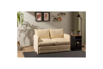 2-sits bäddsoffa Rubby (128 x 70 x 66 cm) Grädde - Grädde - Möbler - Soffa - Bäddsoffa - 2 sits bäddsoffa