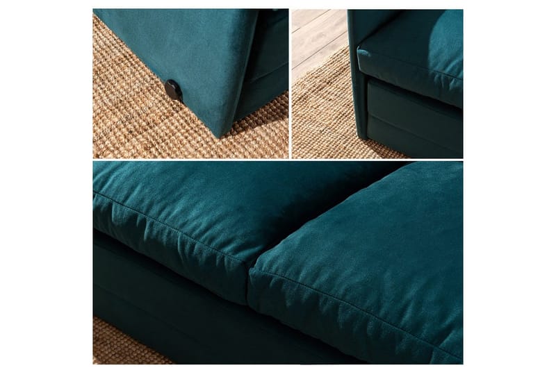 2-sits bäddsoffa Rubby (148 x 70 x 66 cm) Petrolgrön - Petrolgrön - Möbler - Soffa - Bäddsoffa - 2 sits bäddsoffa