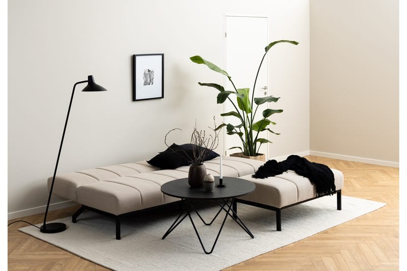 Sapita 2-sits Längsbäddad Bäddsoffa 120x200 cm i Tyg - Beige - Möbler - Soffa - Bäddsoffa - 2 sits bäddsoffa