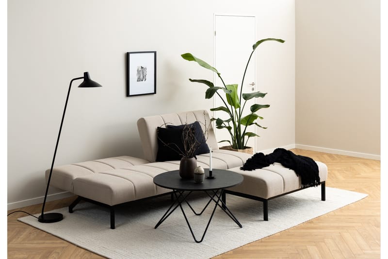 Sapita 2-sits Längsbäddad Bäddsoffa 120x200 cm i Tyg - Beige - Möbler - Soffa - Bäddsoffa - 2 sits bäddsoffa
