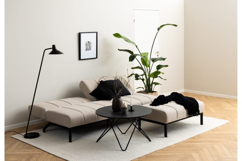 Sapita 2-sits Längsbäddad Bäddsoffa 120x200 cm i Tyg - Beige - Möbler - Soffa - Bäddsoffa - 2 sits bäddsoffa