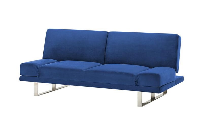 Selekk Fällbar 2-sits Bäddsoffa 105x192 cm i Sammet - Blå - Möbler - Soffa - Bäddsoffa - 2 sits bäddsoffa