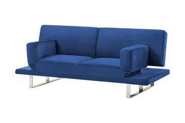 Selekk Fällbar 2-sits Bäddsoffa 105x192 cm i Sammet - Blå - Möbler - Soffa - Bäddsoffa - 2 sits bäddsoffa