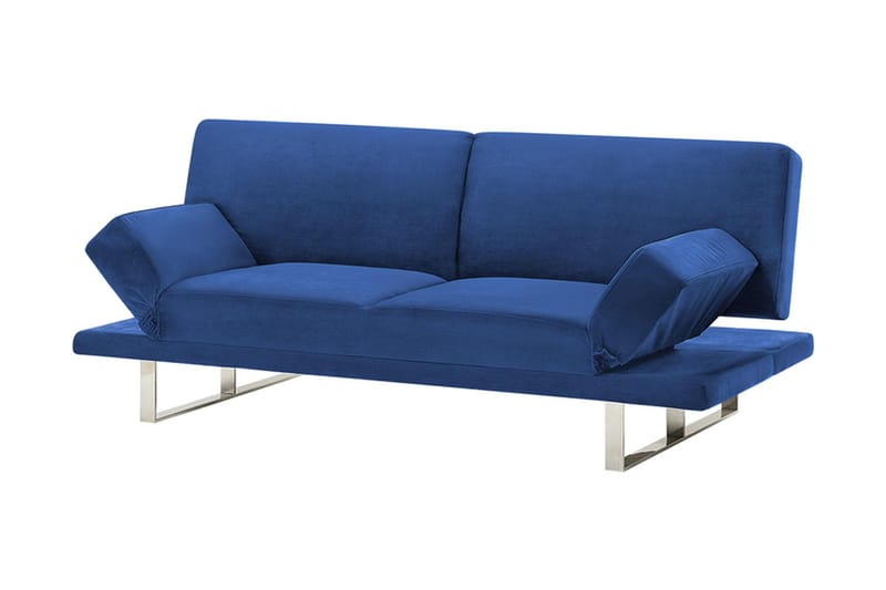 Selekk Fällbar 2-sits Bäddsoffa 105x192 cm i Sammet - Blå - Möbler - Soffa - Bäddsoffa - 2 sits bäddsoffa
