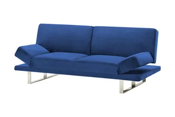 Selekk Fällbar 2-sits Bäddsoffa 105x192 cm i Sammet - Blå - Möbler - Soffa - Bäddsoffa - 2 sits bäddsoffa