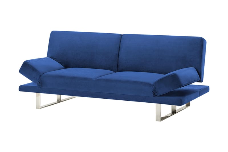 Selekk Fällbar 2-sits Bäddsoffa 105x192 cm i Sammet - Blå - Möbler - Soffa - Bäddsoffa - 2 sits bäddsoffa