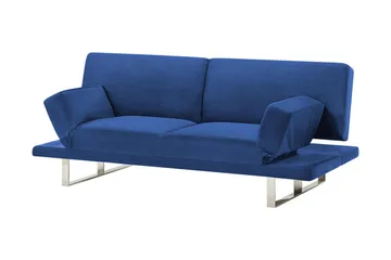 Selekk Fällbar 2-sits Bäddsoffa 105x192 cm i Sammet - Blå - Möbler - Soffa - Bäddsoffa - 2 sits bäddsoffa