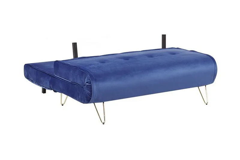 Soffa 2-sits sammet marinblå VESTFOLD - Blå - Möbler - Soffa - Bäddsoffa - 2 sits bäddsoffa