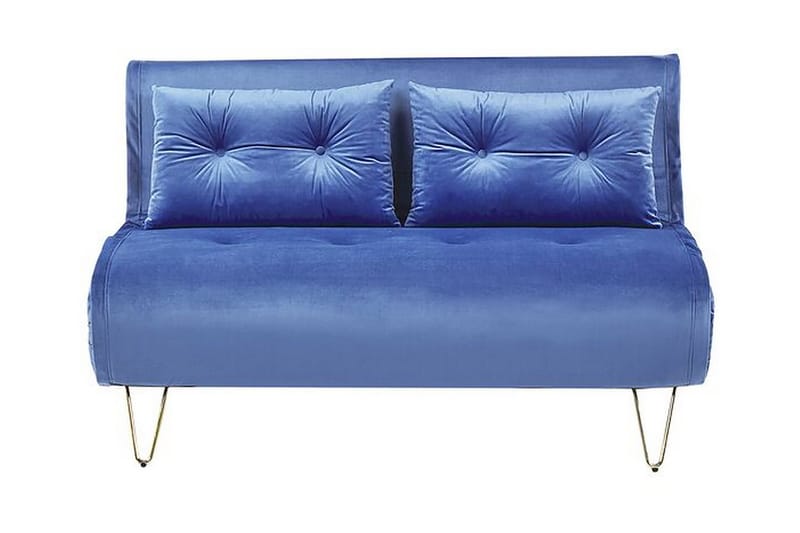 Soffa 2-sits sammet marinblå VESTFOLD, Blå