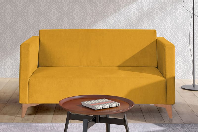 Szafir 2-sits Soffa 82x136 cm - Gul - Möbler - Soffa - Sammetssoffa