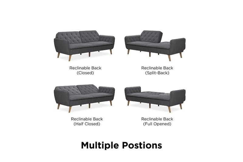 Tallulah 2-sits Bäddsoffa Grå - Novogratz - Möbler - Soffa - Bäddsoffa - 2 sits bäddsoffa