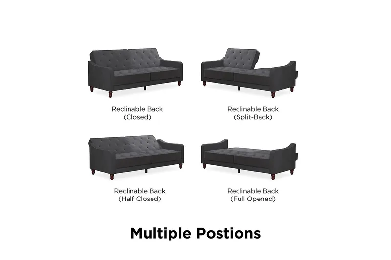 Vintage Tufted 2-sits Bäddsoffa Grå - Novogratz - Möbler - Soffa - Bäddsoffa - 2 sits bäddsoffa