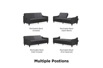 Vintage Tufted 2-sits Bäddsoffa Grå - Novogratz - Möbler - Soffa - Bäddsoffa - 2 sits bäddsoffa