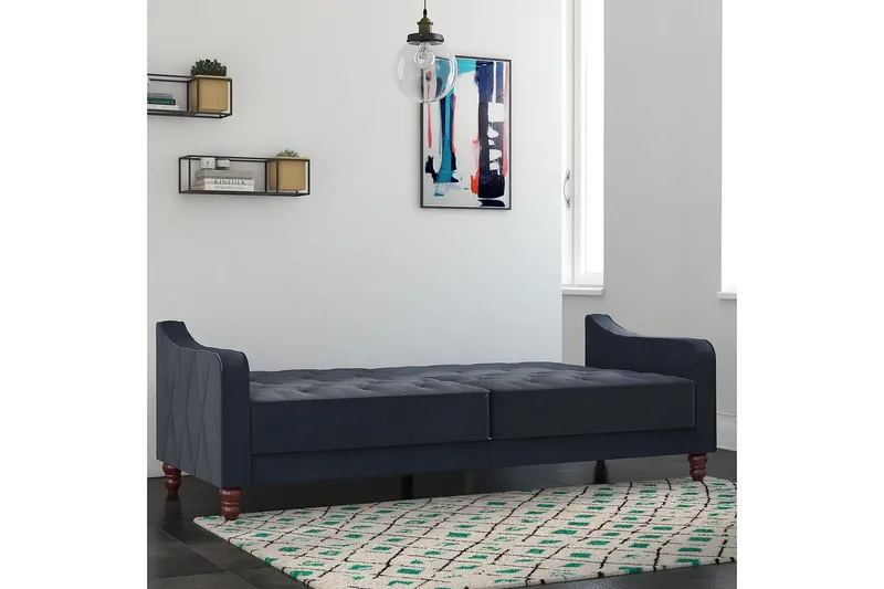 Vintage Tufted 2-sits Bäddsoffa Marinblå - Novogratz - Möbler - Soffa - Bäddsoffa - 2 sits bäddsoffa