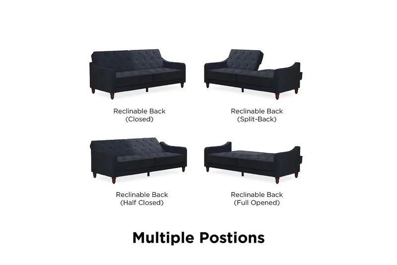 Vintage Tufted 2-sits Bäddsoffa Marinblå - Novogratz - Möbler - Soffa - Bäddsoffa - 2 sits bäddsoffa