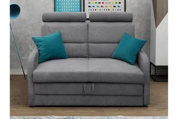 Wibaro Bäddsoffa 144x91x117 cm - Grå - Möbler - Soffa - Bäddsoffa - 2 sits bäddsoffa