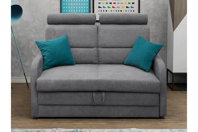 Wibaro Bäddsoffa 144x91x117 cm - Grå - Möbler - Soffa - Bäddsoffa - 2 sits bäddsoffa