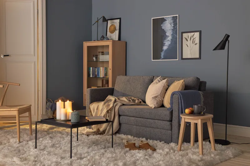 Willhelm Liten Bäddsoffa 2-sits 160 cm Bred - Grå / Ljusgrå - Möbler - Soffa - Bäddsoffa - 2 sits bäddsoffa