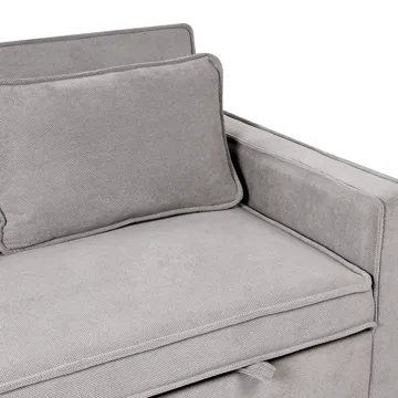 2-sits Framåtbäddad Utdragbar Bäddsoffa 137x179 cm med Hjul i Tyg - Grå - Möbler - Soffa - Bäddsoffa - 2 sits bäddsoffa