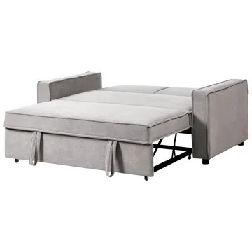 2-sits Framåtbäddad Utdragbar Bäddsoffa 137x179 cm med Hjul i Tyg - Grå - Möbler - Soffa - Bäddsoffa - 2 sits bäddsoffa
