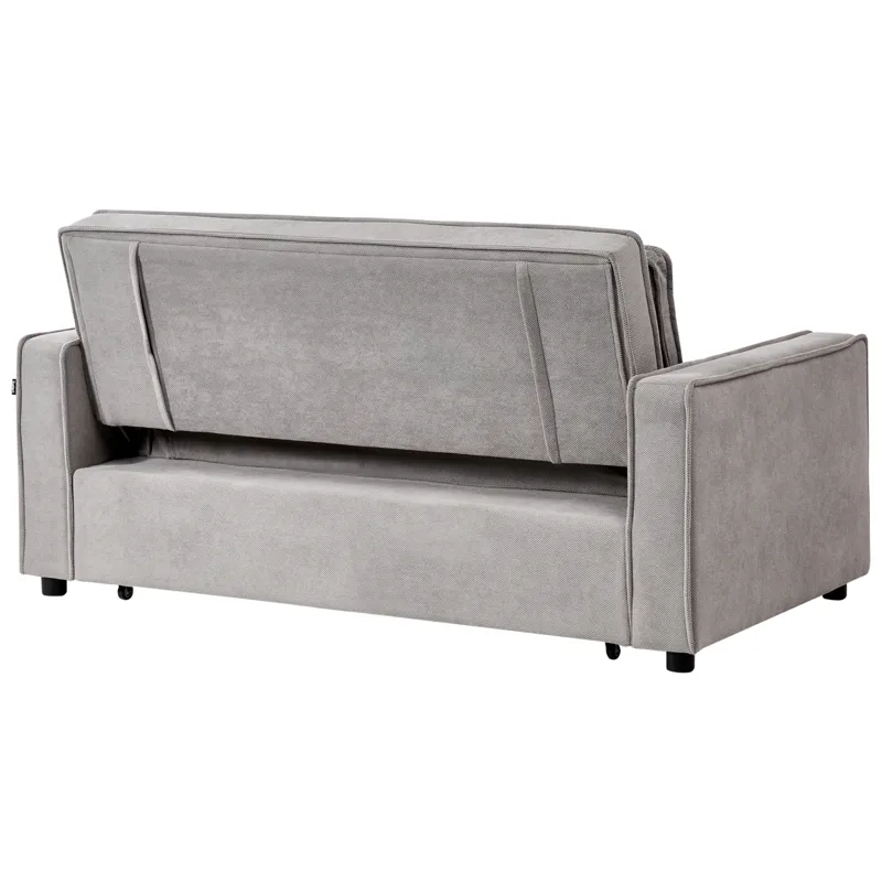 2-sits Framåtbäddad Utdragbar Bäddsoffa 137x179 cm med Hjul i Tyg - Grå - Möbler - Soffa - Bäddsoffa - 2 sits bäddsoffa