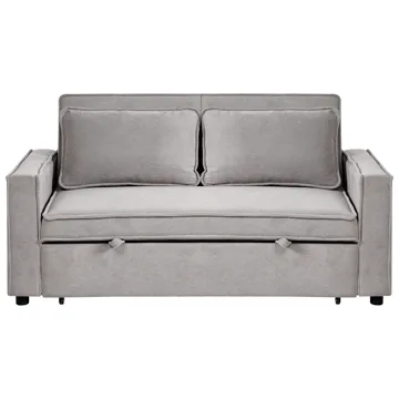 2-sits Framåtbäddad Utdragbar Bäddsoffa 137x179 cm med Hjul i Tyg - Grå - Möbler - Soffa - Bäddsoffa - 2 sits bäddsoffa