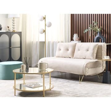 2-sits soffa Vestfold - Beige, guld - Möbler - Soffa - Bäddsoffa - 2 sits bäddsoffa