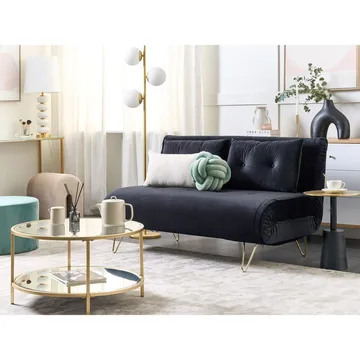 2-sits soffa Vestfold - Svart, guld - Möbler - Soffa - Bäddsoffa - 2 sits bäddsoffa