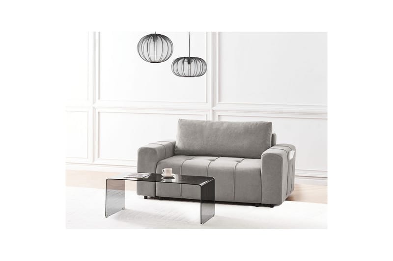 2-sitssoffa Innvik - Grå, 121x156 cm - Möbler - Soffa - Bäddsoffa - 2 sits bäddsoffa