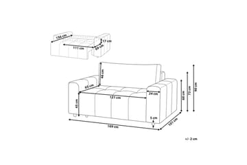 2-sitssoffa Innvik - Grön, 121x156 cm - Möbler - Soffa - Bäddsoffa - 2 sits bäddsoffa