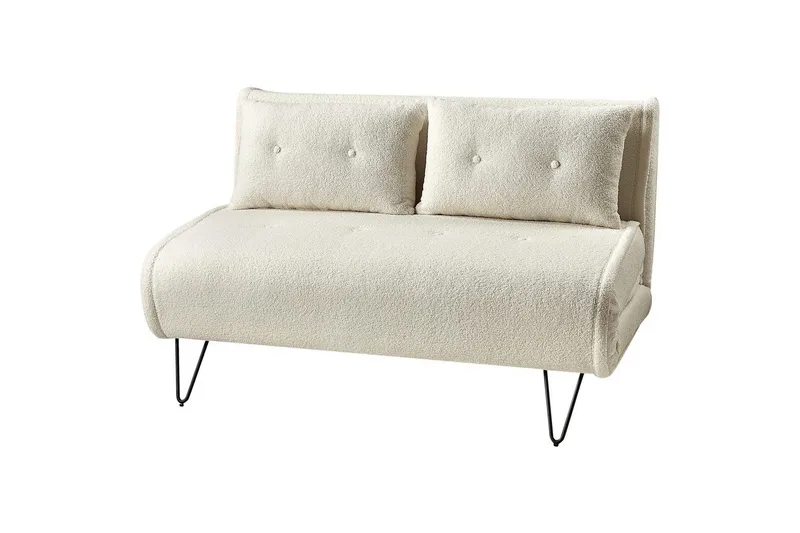 2-sitssoffa Vestfold Off-white, svart - Off-white, svart - Möbler - Soffa - Bäddsoffa - 2 sits bäddsoffa