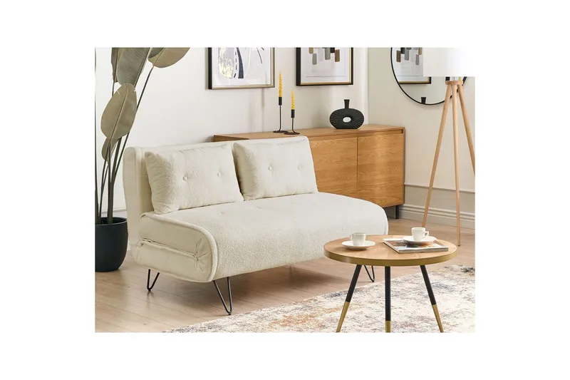 2-sitssoffa Vestfold Off-white, svart - Off-white, svart - Möbler - Soffa - Bäddsoffa - 2 sits bäddsoffa