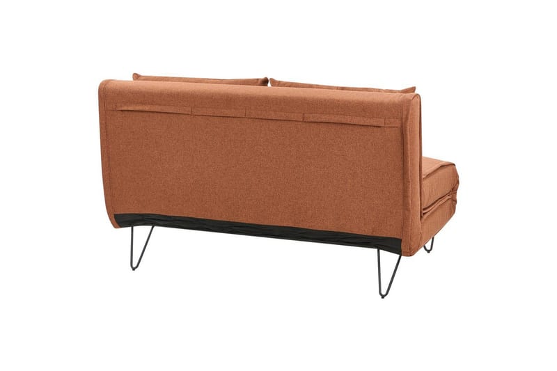 2-sitssoffa Vestfold Orange, Svart - Orange, Svart - Möbler - Soffa - Bäddsoffa - 2 sits bäddsoffa