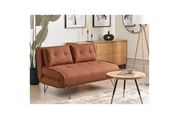 2-sitssoffa Vestfold Orange, Svart - Orange, Svart - Möbler - Soffa - Bäddsoffa - 2 sits bäddsoffa