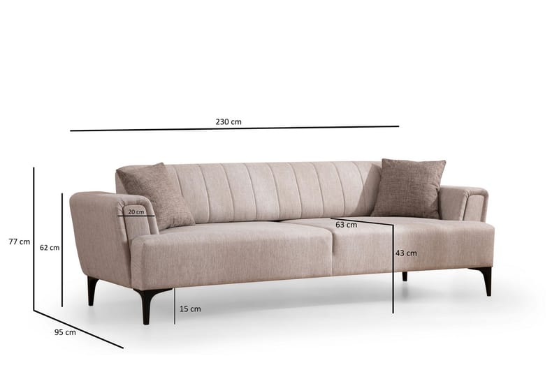 3-sits Bäddsoffa Hamlets - Beige - Möbler - Soffa - Bäddsoffa - 3 sits bäddsoffa
