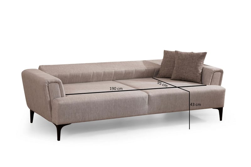 3-sits Bäddsoffa Hamlets - Beige - Möbler - Soffa - Bäddsoffa - 3 sits bäddsoffa