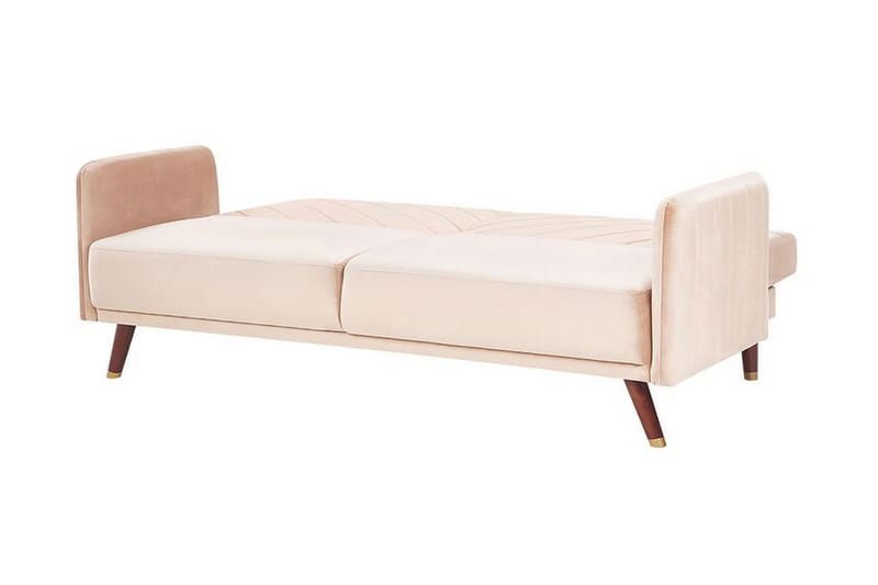 3-sits Bäddsoffa Kadeja - Sammet/Beige - Möbler - Soffa - Bäddsoffa - 3 sits bäddsoffa
