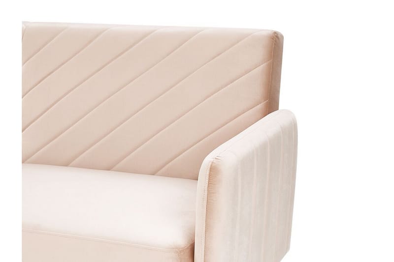 3-sits Bäddsoffa Kadeja - Sammet/Beige - Möbler - Soffa - Bäddsoffa - 3 sits bäddsoffa