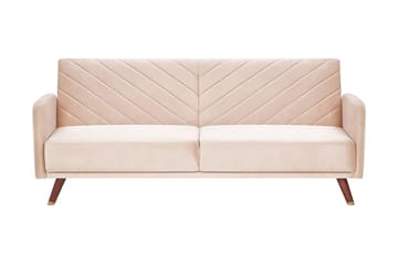 3-sits Bäddsoffa Kadeja - Sammet/Beige - Möbler - Soffa - Bäddsoffa - 3 sits bäddsoffa