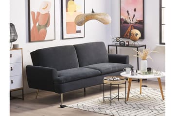 3-sits Bäddsoffa Kurioka - Sammet/Svart - Möbler - Soffa - Bäddsoffa - 3 sits bäddsoffa