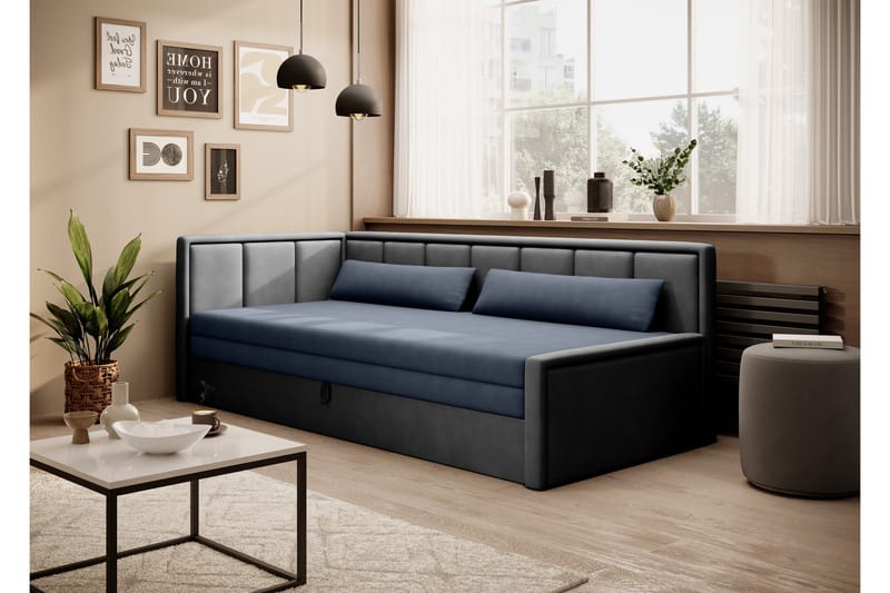 3-sits Bäddsoffa Mansuri med Förvaring - Grå - Möbler - Soffa - Bäddsoffa - 3 sits bäddsoffa
