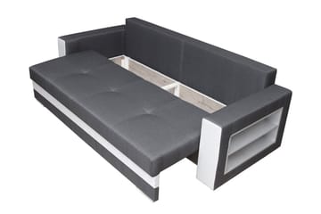 3-sits Bäddsoffa Rektangulär 236 cm med Förvaring i Tyg - Antracit - Möbler - Soffa - Bäddsoffa - 3 sits bäddsoffa
