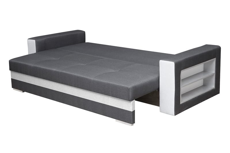 3-sits Bäddsoffa Rektangulär 236 cm med Förvaring i Tyg - Antracit - Möbler - Soffa - Bäddsoffa - 3 sits bäddsoffa
