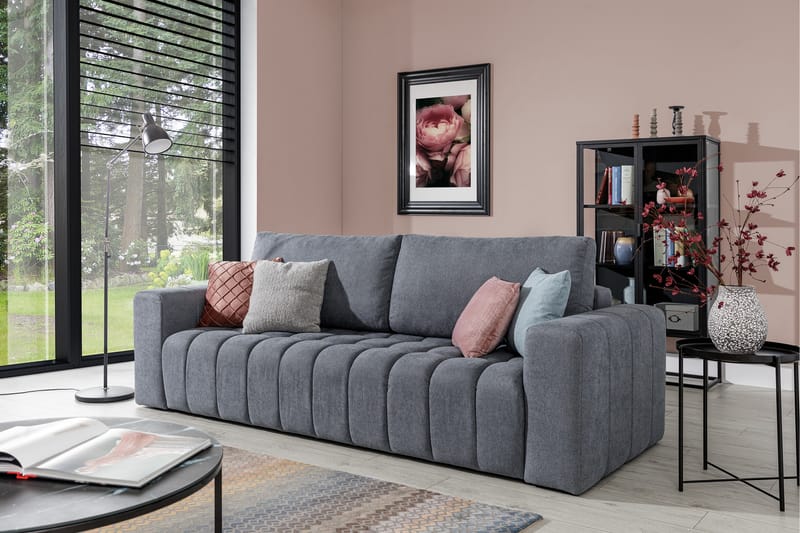 3-sits Bäddsoffa Salitrera - Grå - Möbler - Soffa - Bäddsoffa - 3 sits bäddsoffa