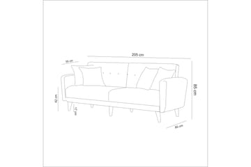 3-sits Gilliom Bäddsoffa - Grön - Möbler - Soffa - Bäddsoffa - 3 sits bäddsoffa