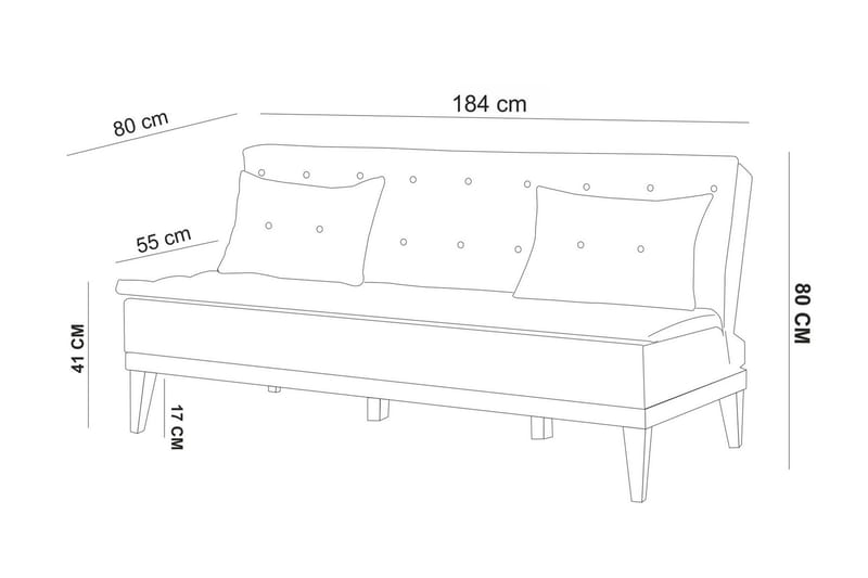 3-sits Riverbank Bäddsoffa - Grå - 3 sits bäddsoffa